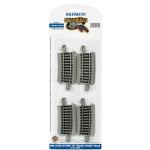Bachmann 44530 E-Z Track HO Nickel Silver 1/3 18" RADIUS TRACK...