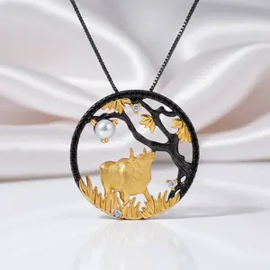 Year Of The Ox- Natural African Opal Gemstone Ox Necklace