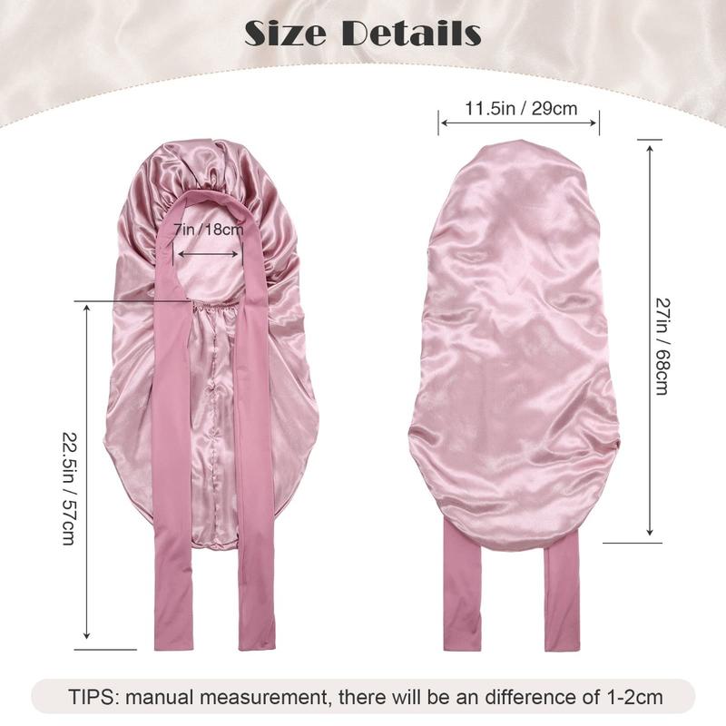 AWAYTR Long Single Layer Satin Bonnet Silk Like Hair Bonnets for Women Sleeping Cap for Hair with Elastic Tie Band Hair Care Cap TikTokShopBlackFriday