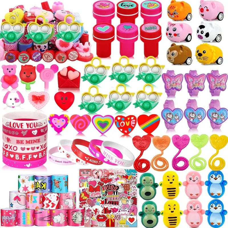 132 PCS Valentines Day Party Favors for Kids Boy Girl, Treasure Box Toys, Pinata Filler Goodie Bag Stuffers, School Classroom Rewards, Treasure Chest Prizes, Classroom Exchange Gifts Prizes