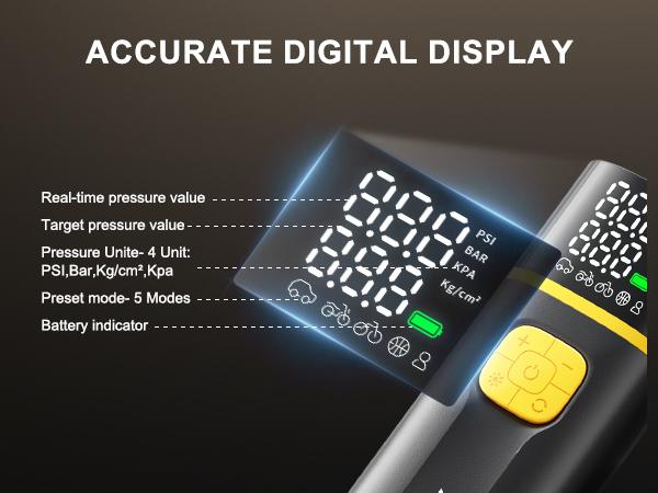 AUXITO A502 Tire Inflator Portable Air Compressor - Air Pump for Car Tires 25000mAh Portable Tire Inflator for Car Bike Motorcycle with Tire Pressure Gauge & LED Light, Car Accessories