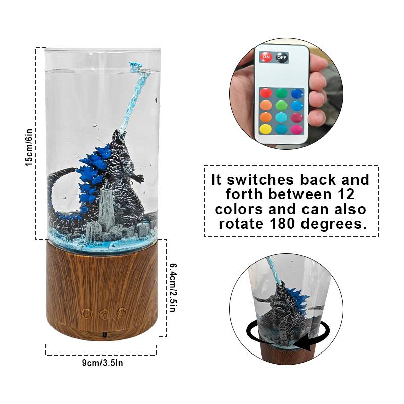 Monster Decorative Lamp, Color-Changing Night Light with Rotating Water Effect - Ambiance Table Lamp Classic Movie-Themed Decor, Perfect for Bedrooms, Parties, or Collector's Displays