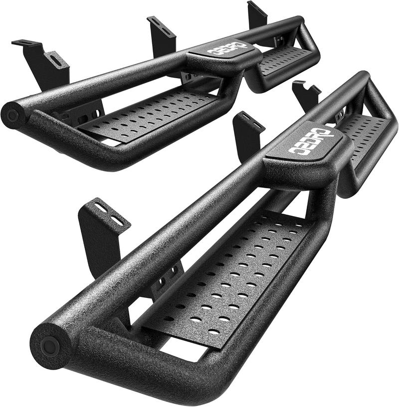 YITAMOTOR Running Boards Car Accessories for 2024-2025 Toyota Tacoma Double/Crew Cab 4 Full-Size Doors, Two Stair Design Side Step Rails, Powder-Coated Black Carbon Steel Nerf Bars Durability Tough Conditions Perforated Surface