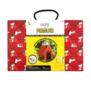 OOLY x Peanuts Color-in Wooden Birdhouse Kit - 5 Paint Markers