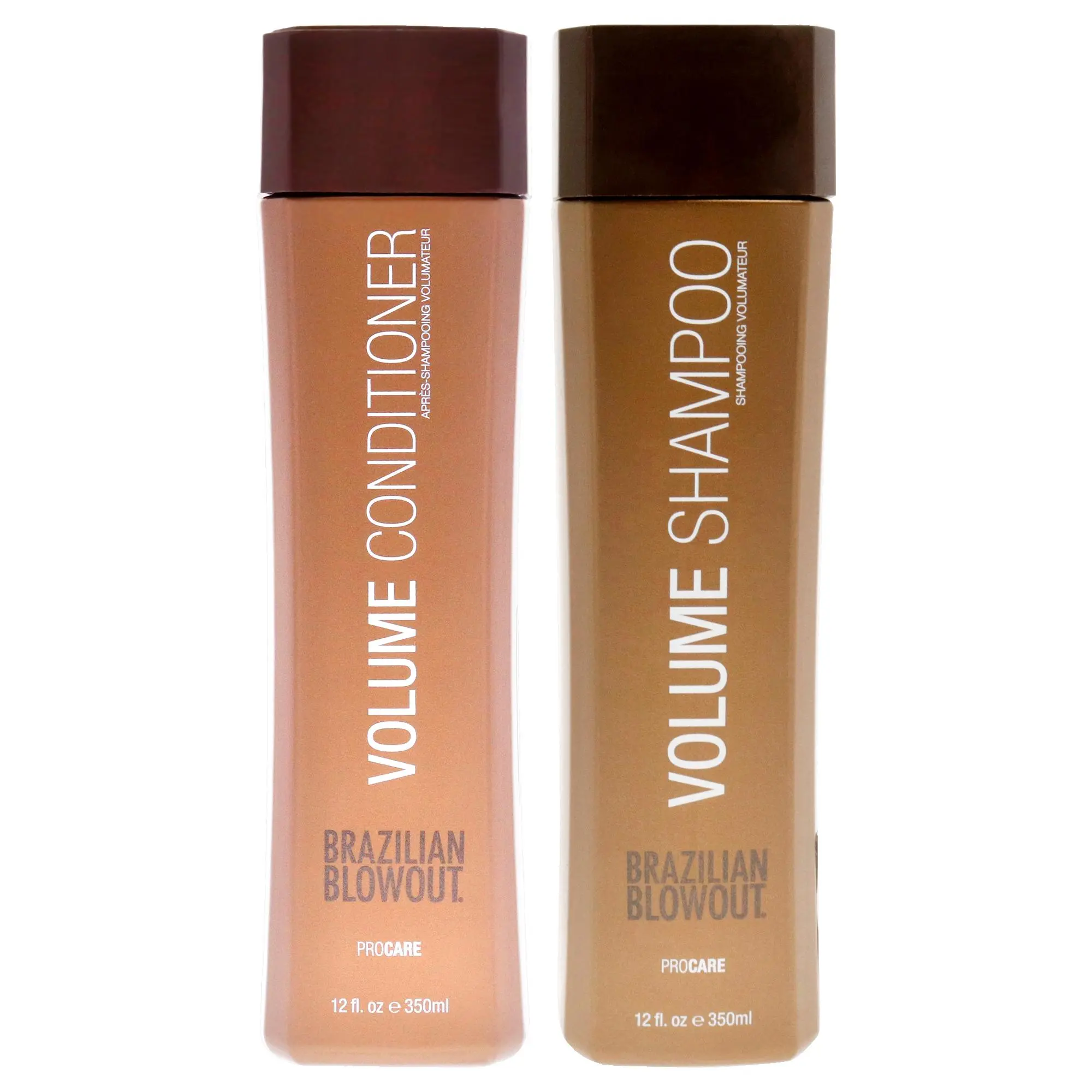 Brazilian Blowout Unisex Volume Haircare Kit - 2-Pc Set (12oz Shampoo, 12oz Conditioner), Adds Volume, Supports Simple Routine, 2 Bottles, Use Daily