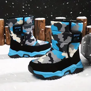 [Warm Snow Boots] Winter Boys' Camouflage Snow Boots |           High-Top Long-Lined Warm Casual Sports Boots with Cushioned EVA Insole and Durable Rubber