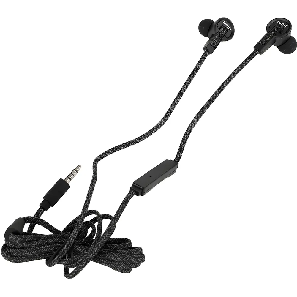 XACTLY Mens Krypton Wired Earbuds  - Black