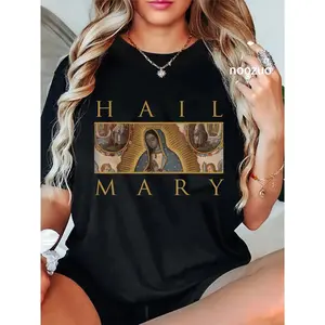 100% Cotton Our Lady of Guadalupe Shirt Catholic Hail Mary T-Shirt