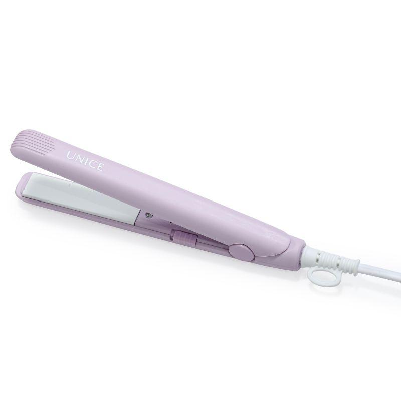 Unice Hair Mini hair straightener and curler, small electric hair styling tool, dual-purpose straightener and curler for bangs and hair straightening, portable curling iron.