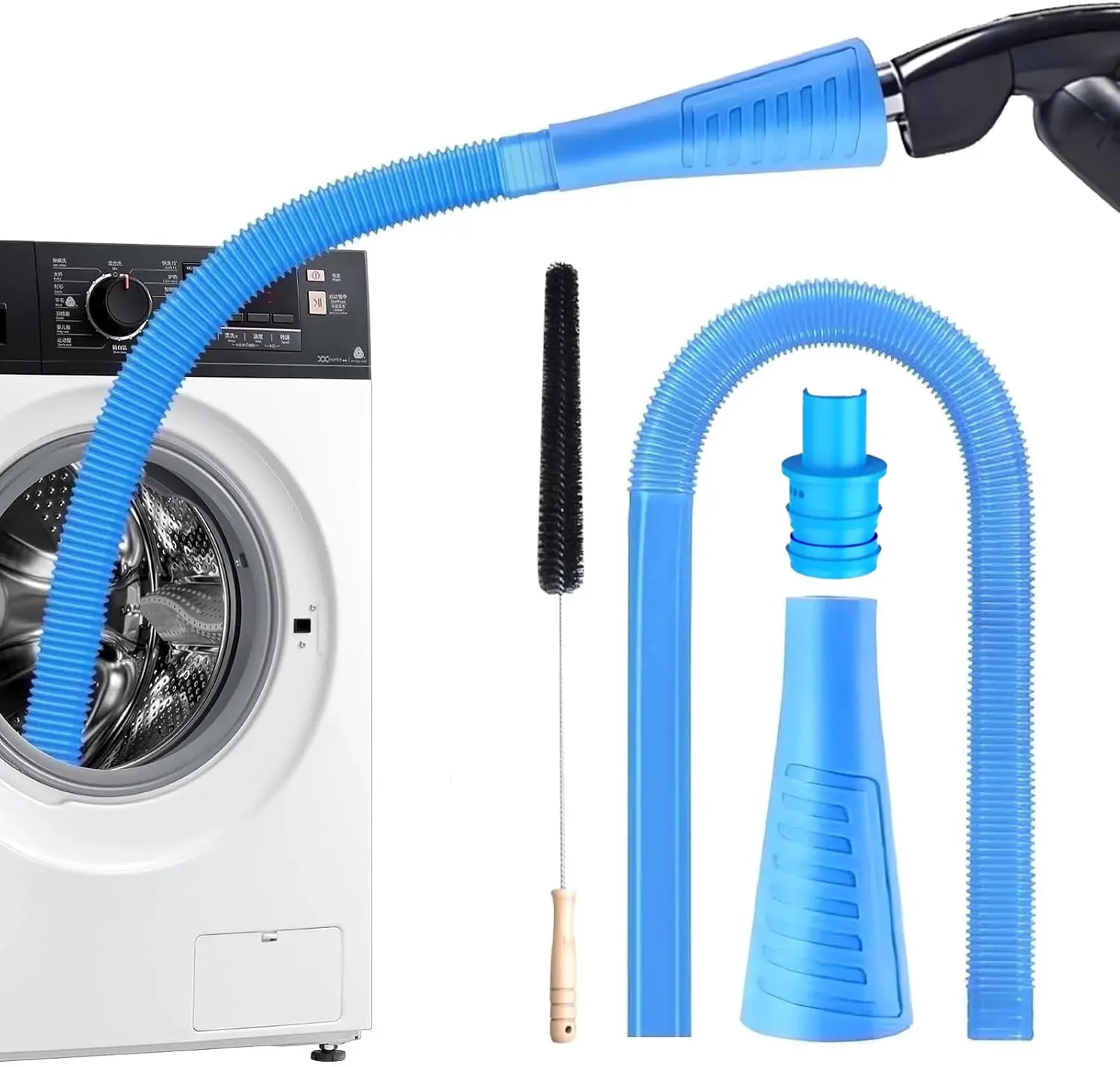 2 Pieces Dryer Vent Cleaner Kit and Flexible Dryer Lint Brush Vacuum Lint Refrigerator Coil Brush