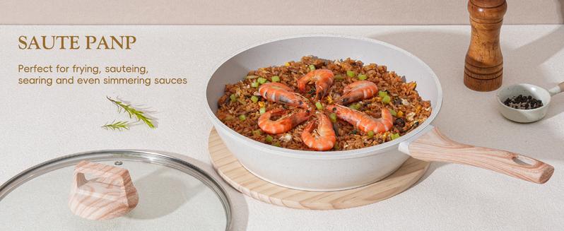 [New] SODAY 12pcs POTS and Pans Set,NonStick Granite Cookware Set Induction Cookware, Non-Toxic Healthy Non-Stick Kitchen Cooking Set,Kitchenware,stock up on specials,Valentines Day gifts, gifts