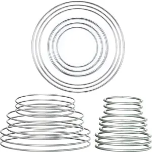 24 Pcs Circle Form Multi-Size Smooth Finish Steel Craft Rings - Metal Macrame Hoops for Dream Catchers, Wreaths, Home Decor Hanging Projects