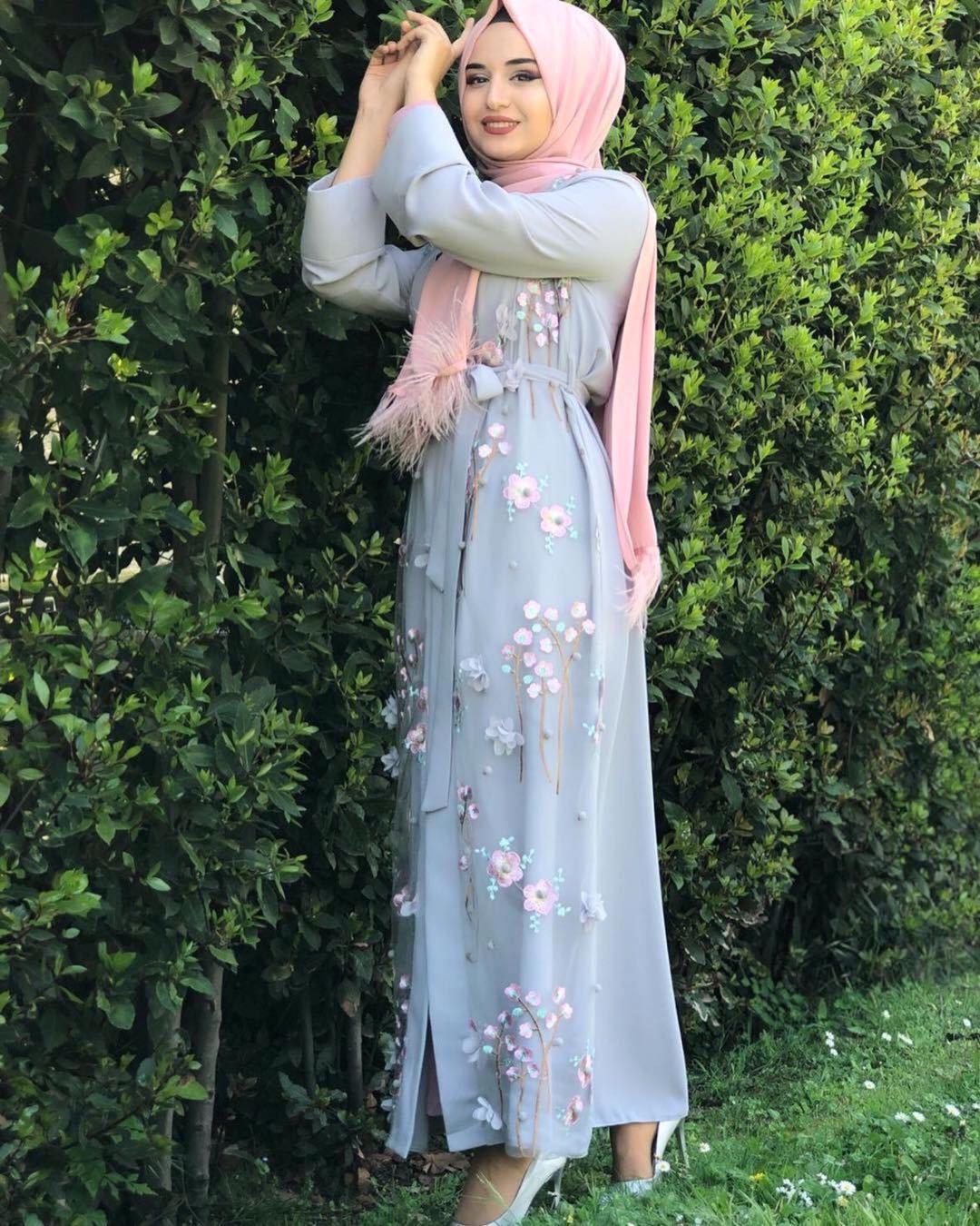Lovely Floral Open Abaya