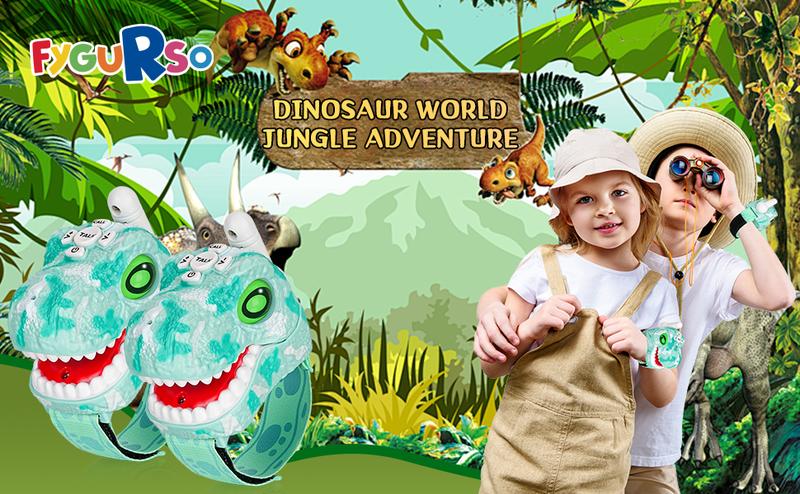 Fygurso Dinosaur Walkie Talkies for Kids, 3280 Ft 3 Channel Two-Way Walkie Talkies Dinosaur & Spider 2 Pack Audio Spy Device Multicolor