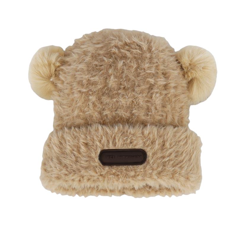Women Cute Ear Beanie Hat Knitted Hat Winter Knitted Hat Cap