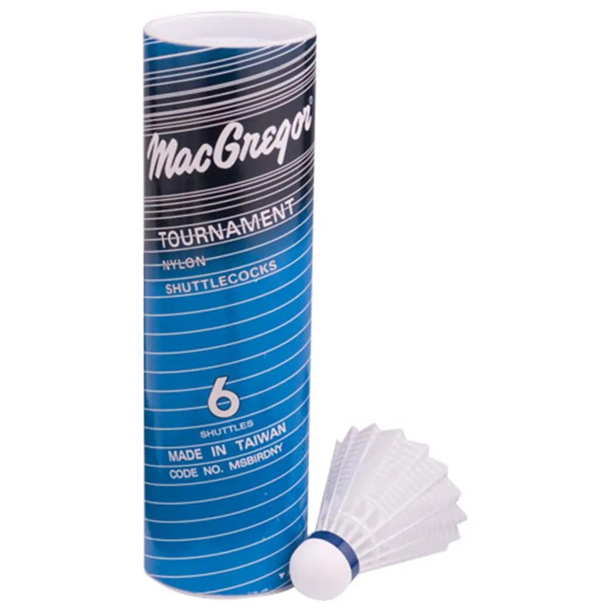 MacGregor Tournament Badminton Shuttlecocks - Cork Tip Base, Medium Speed, Nylon Feathers, Tube Pack, Great Gift Idea (By Sport Supply Group, MSBIRDNY)