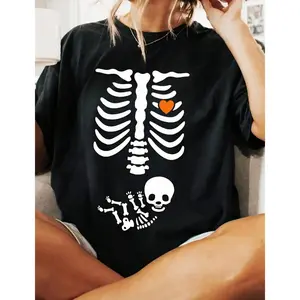 Skeleton Halloween Maternity Shirt, Funny Pregnancy Announcet Shirt , Pregnant Wo Costume, Fall New Mom Shirt