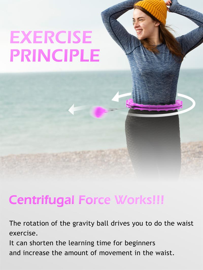 JLoibao Weighted  Circle 47" with 24 Detachable Links for Adults Fitness Adjustable Hoop Plus Size Smart Exercise Equipment Home Gym Kit Eco-Friendly ABS Material