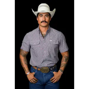 The Colton in Red - Short Sleeve Snap