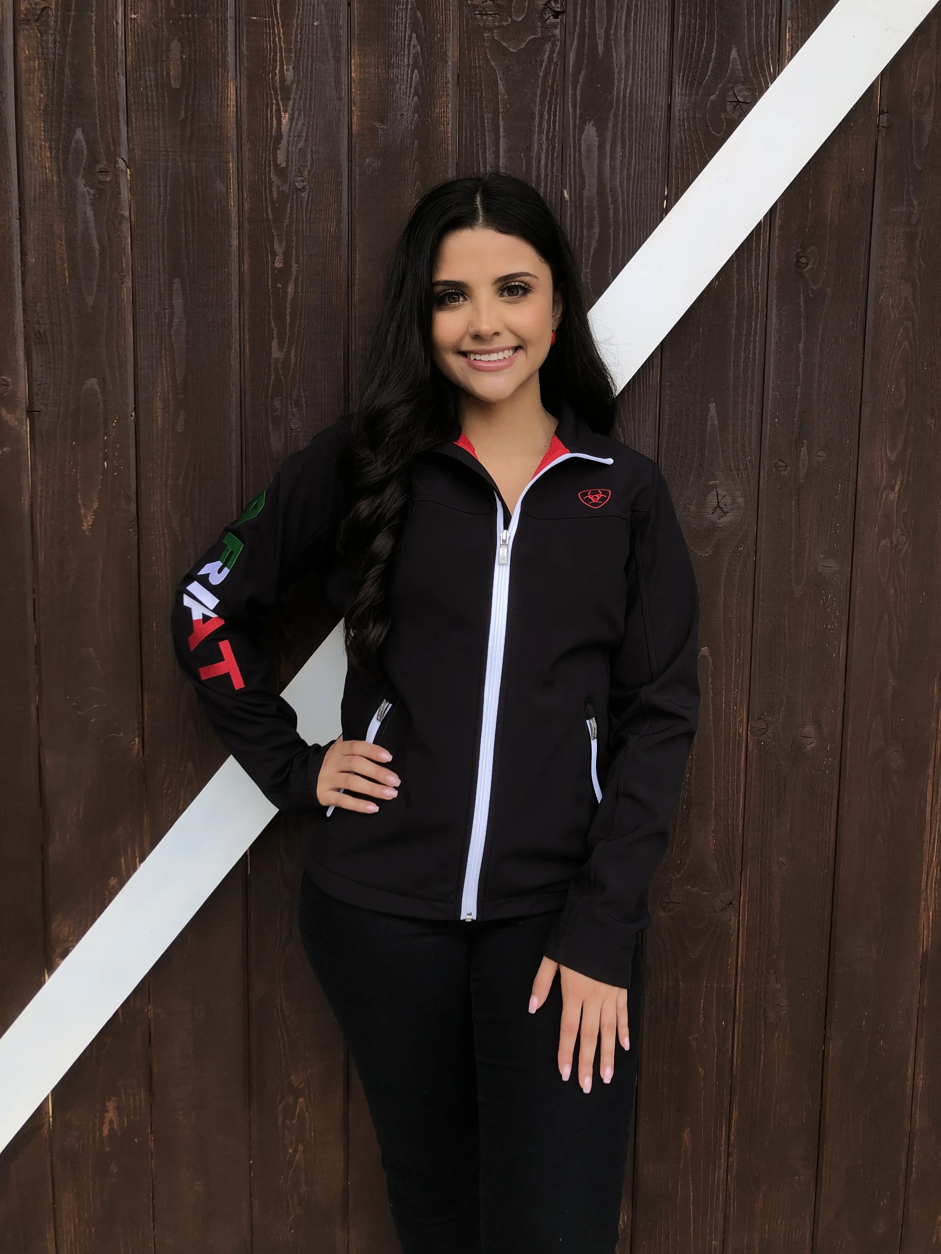 ARIAT – Women’s Classic Team Softshell MEXICO Brand Jacket ( Black )