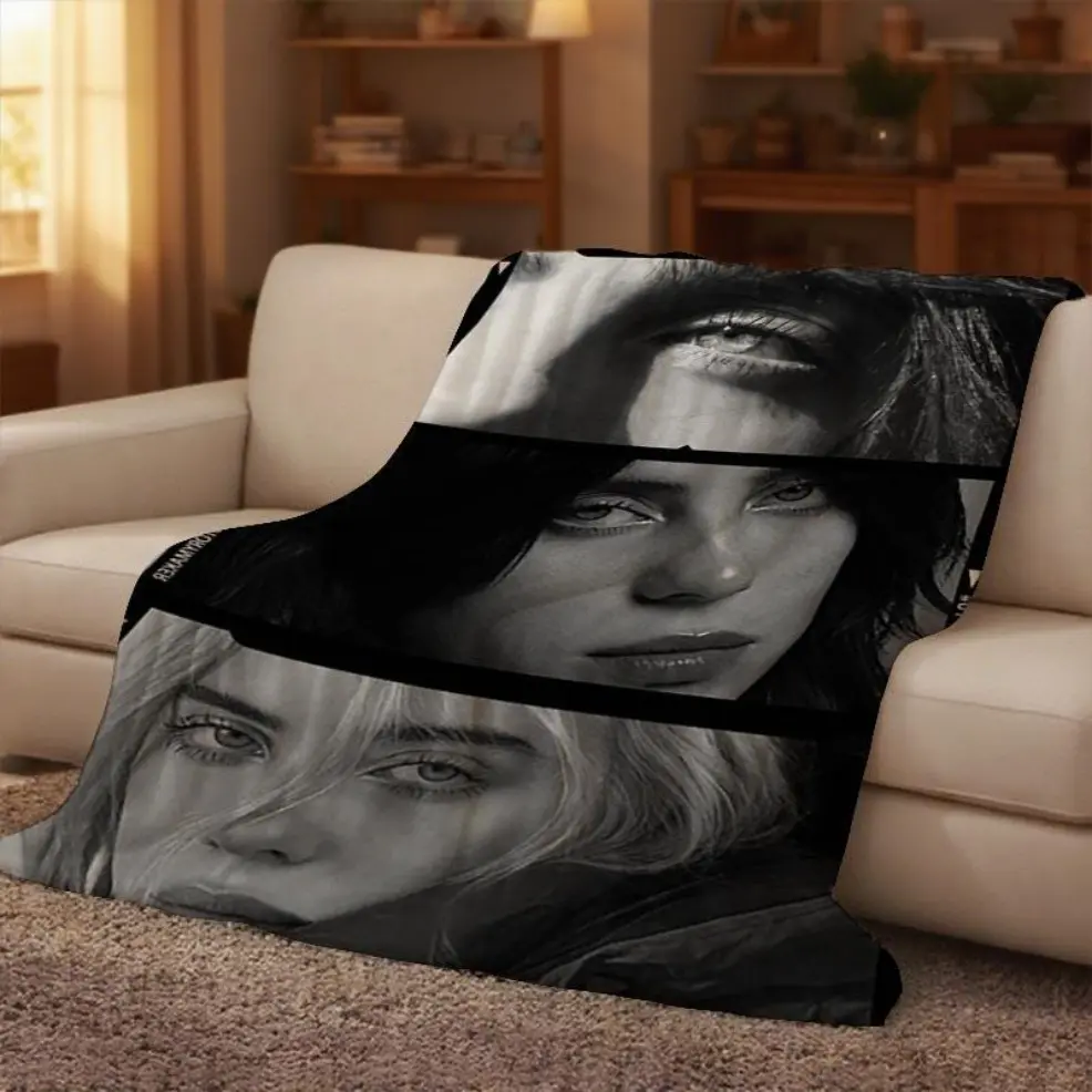 Billie's Close-Ups Printed Flannel Blanket, Soft Warm All-Season Blanket for Sofa Bed, Ideal Gift for Christmas Weddings, Blankets