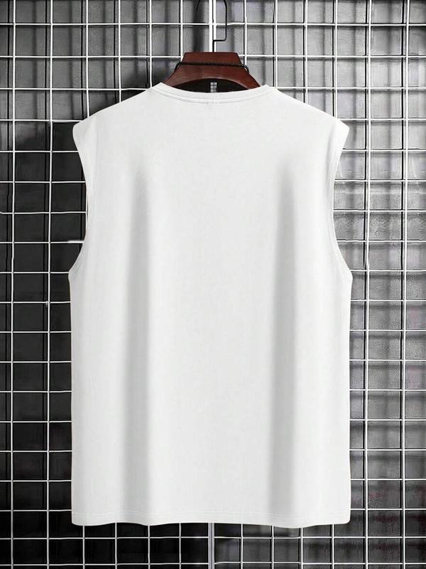 Men's Regular Fit Palm Tree Print Tank Top, Casual Comfy Sleeveless Top for Summer, Fashion Men's Clothes for Beach Vacation, Menswear, Sleeveless Tank Tops