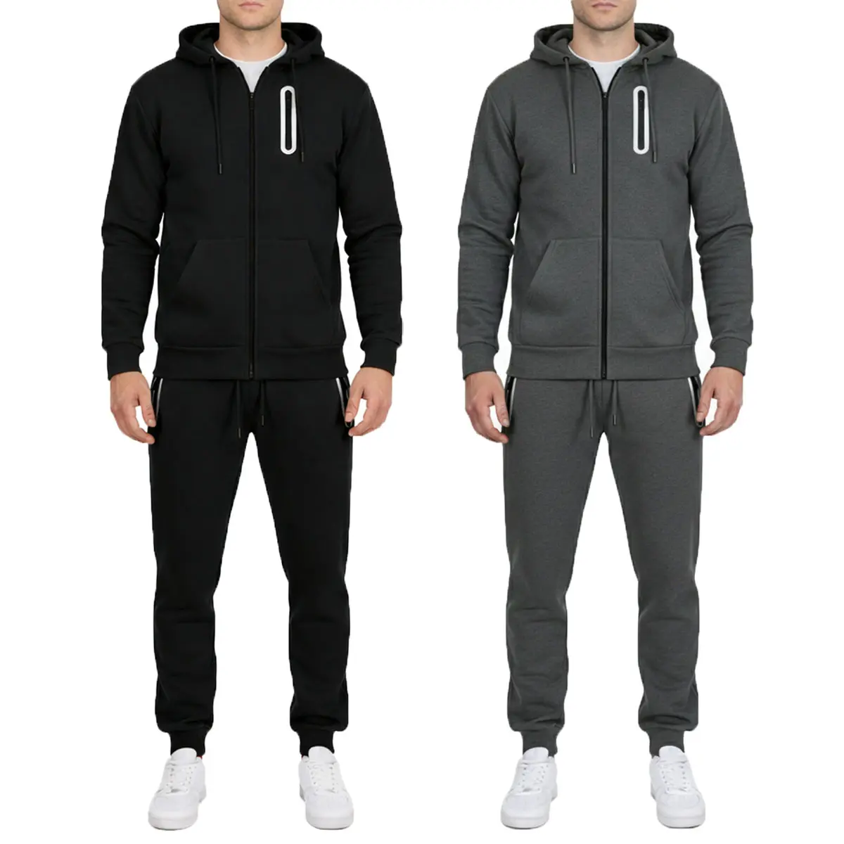 (2 Pack-Reflective) Black-Charcoal