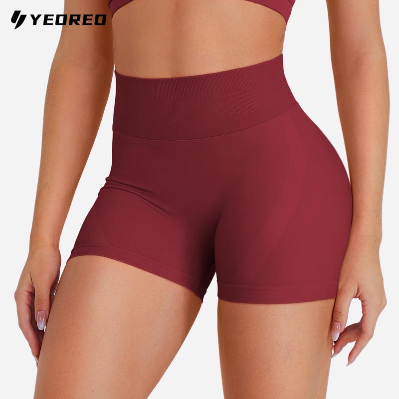 YEOREO Vision Hidden Scrunch Shorts Women's Seamless Butt Lifting Gym Shorts, High Waisted Tummy Control Workout Yoga Shorts