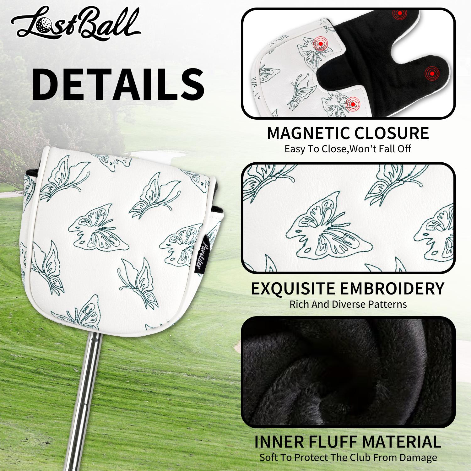 WUDAY Premium Magnetic Putter Cover| Universal Fit Mallet Headcover for Odyssey, LAB & Blade Putters  golf head covers golf headcovers funny driver headcover