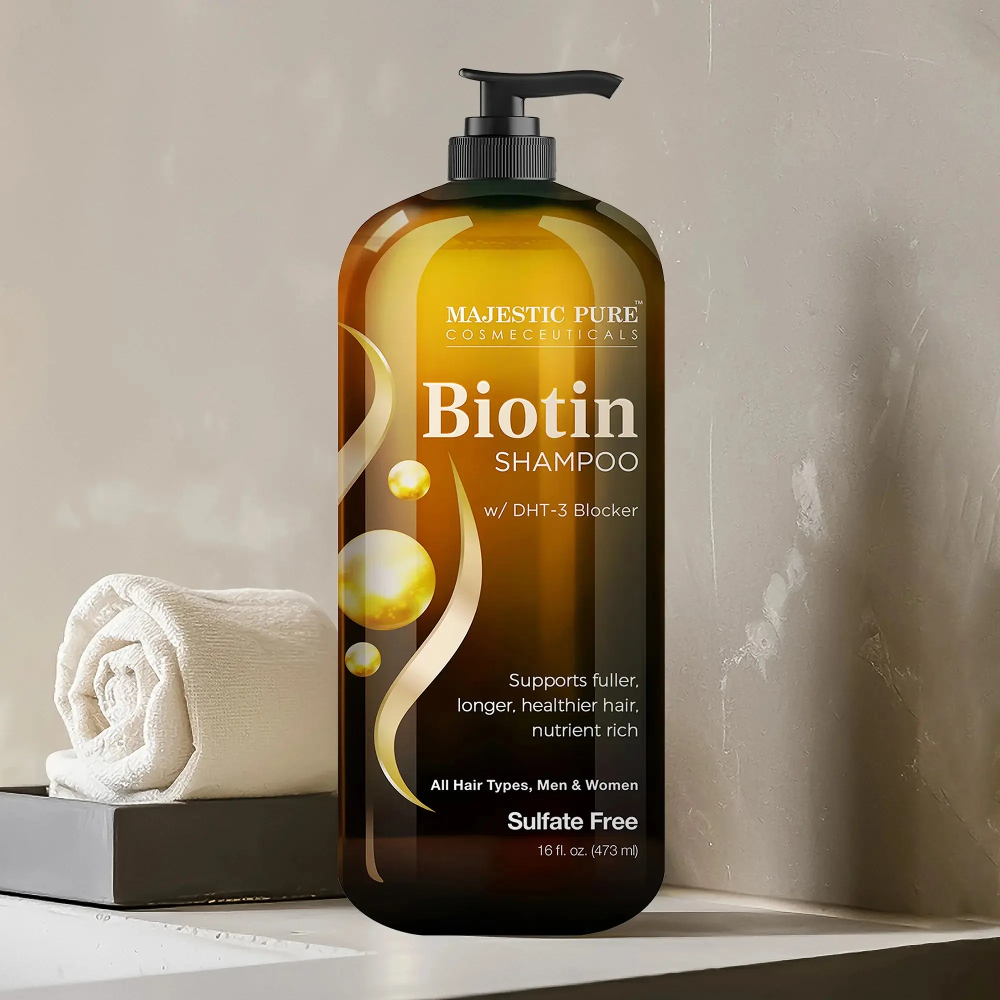 Biotin Shampoo with DHT-3 Blocker | 16 fl oz Haircare Product