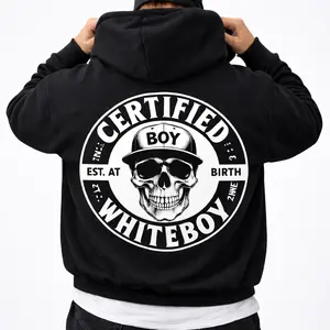 Certified Boy Est. At Birth Whiteboy Print Black Hoodie S M L XL 2XL 3XL Unisex Men Women Cotton,  Tee Haus Modern Streetwear