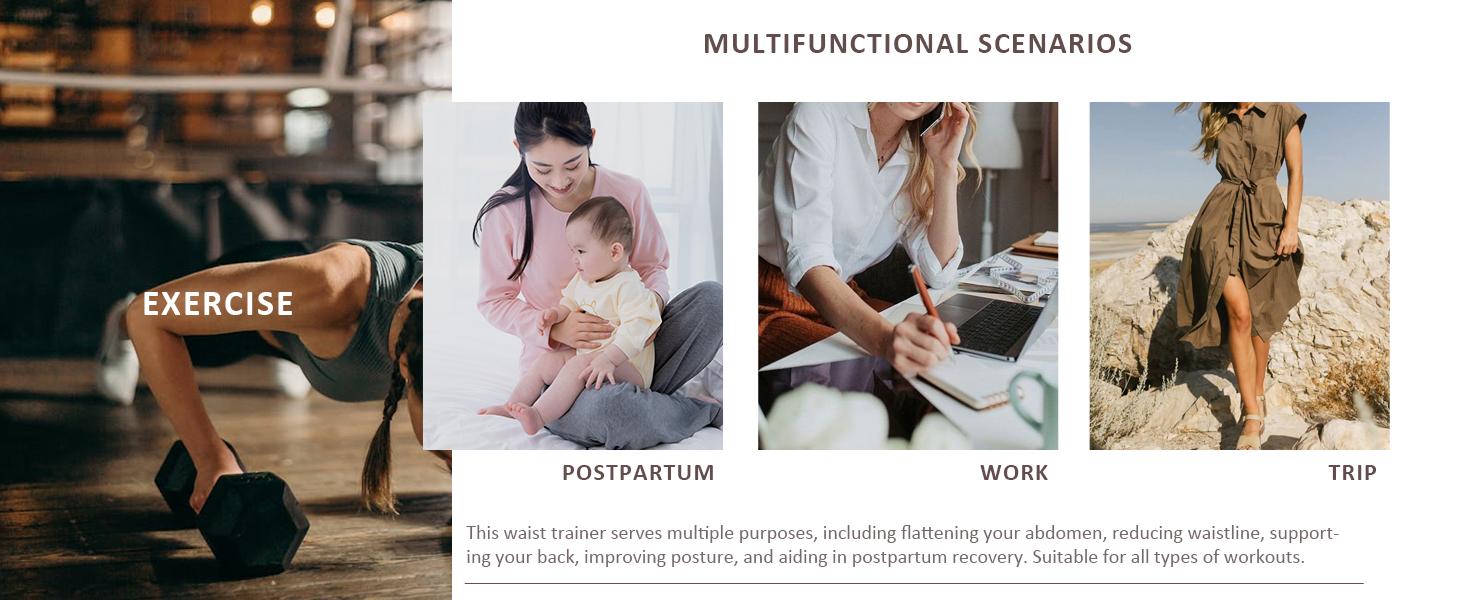 FeelinGirl Women's Tummy Control Postpartum Underbust Cincher Stomach Workout Belly Wrap SpringStatements