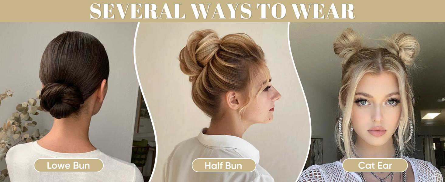 Twicebeauty 2PCS Chignon Donut Bun Hairpiece Synthetic Fiber Hair Buns Extension updo Easy to Wear for Fashionable Women Girls Daily Party Use Twicebeauty 2PCS Chignon Donut Bun Hairpiece Synthetic Fiber Hair Buns Extension updo Easy to Wear for Fashionable Women Girls Daily Party Use