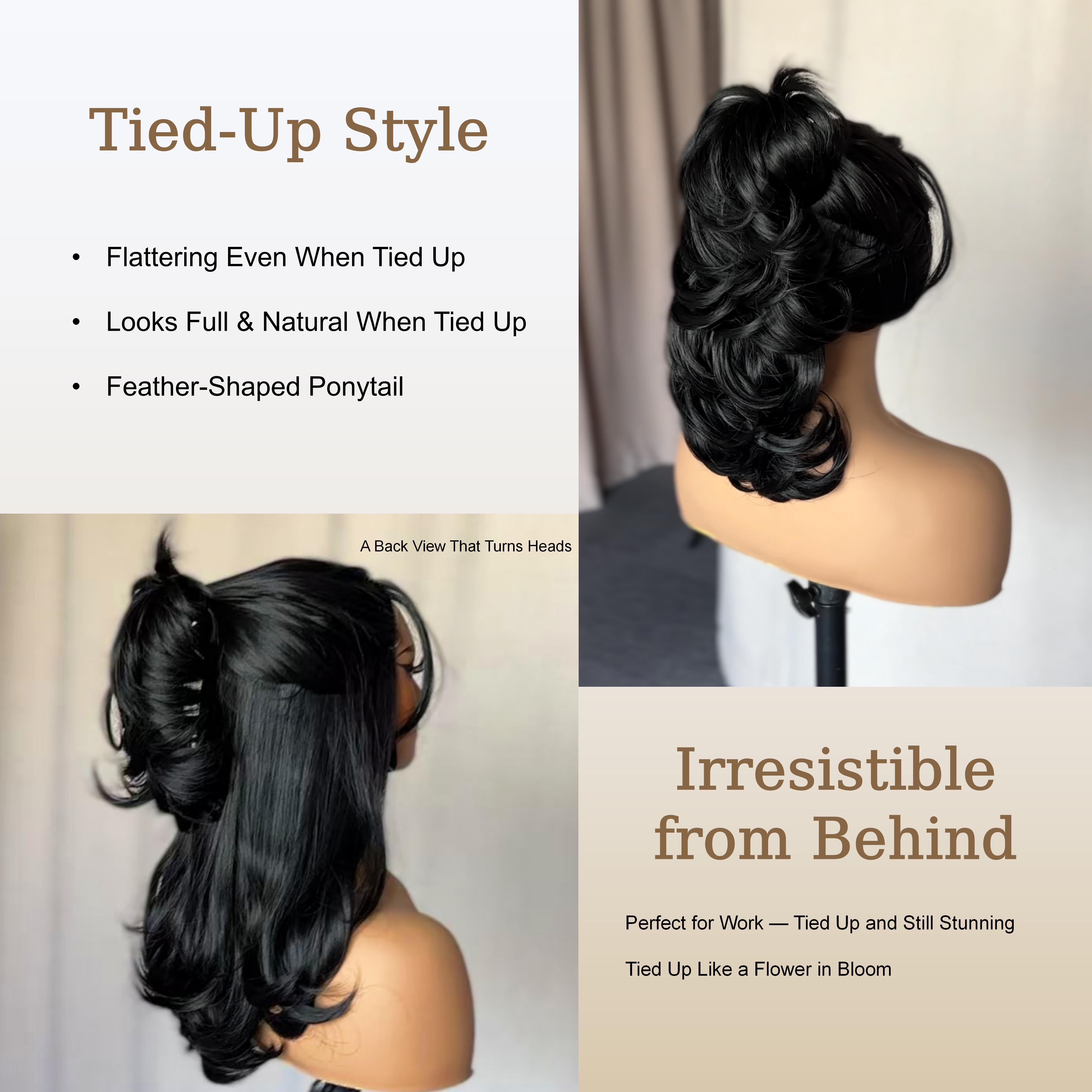 [Detroit Layers] Beginher Hair Extra Full & Voluminous 20 inches Middle Part Heat Resistance Fiber 250% Density Big-Head Friendly Kash Doll Curl Farrah Fawcett Layers 4x4x1 T-Part Lace Synthetic Pre-Cut Glueless Wigs Natural Black Color