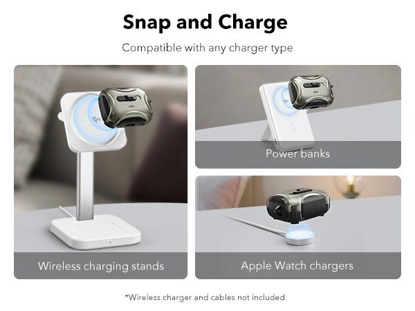 ESR FlickLock Magnetic Case for AirPods 4 & AirPods Pro (1st/2nd/3rd Gen), MagSafe Protective Case, Drop-Proof Lock, Easy-Open Design, Cyber Series