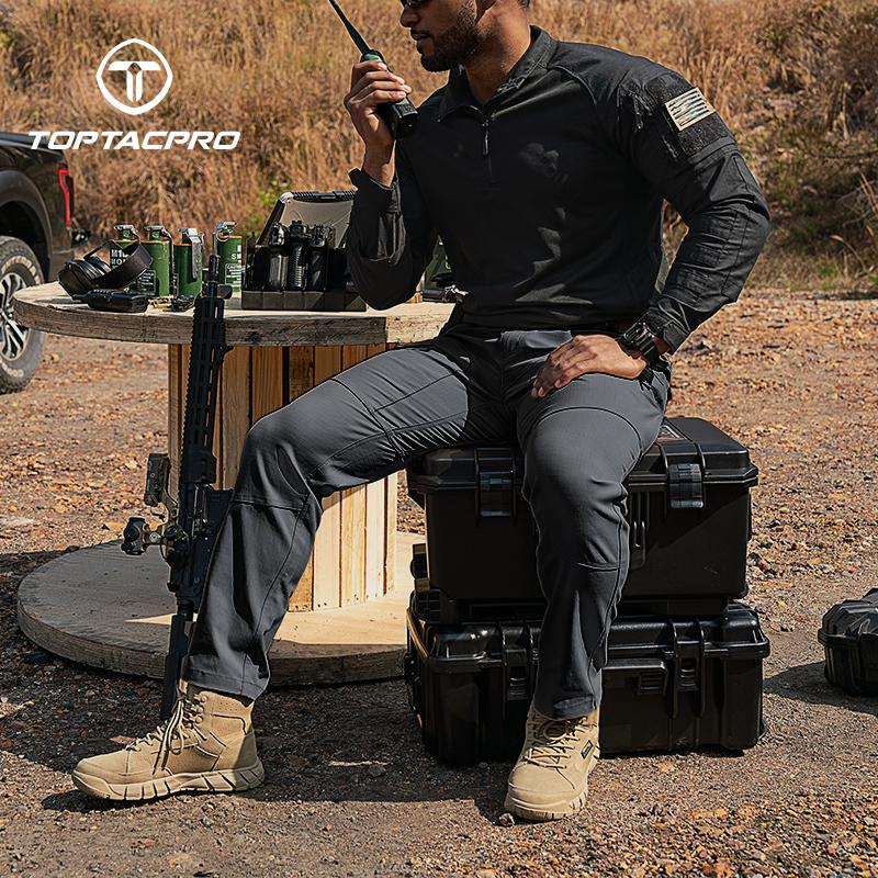 TOPTACPRO Men’s Tactica EDC Cargo Pant Waterproof Elastic Fabric Ripstop Versatile Outdoor Sweatpantsmen 8201 SpringStatements