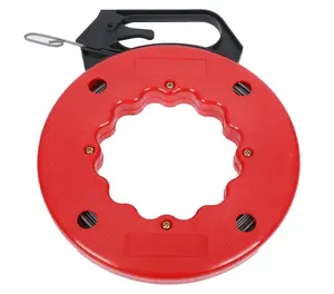 100-ft 1/16-Inch Thick Fish Tape Wire Puller, 660-lb Cable Puller Tool with Double Loop Tip, Optimized Housing & Handle, Flexible Design for Drywall, Electrical Conduits, Insulated Walls