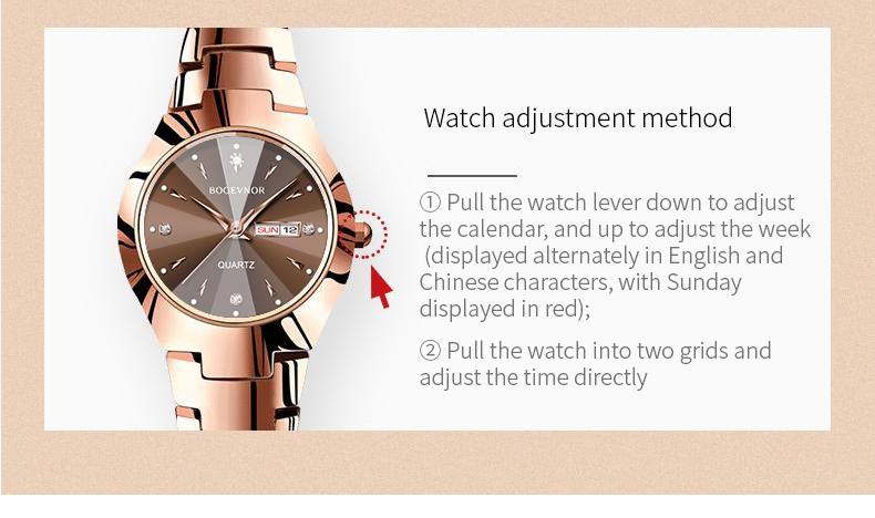 BOGEVNOR Women’s Watch, Ins-Style Minimalist Design, 2026 Valentine’s Day Gift, Water-Resistant, Luminous, Adjustable Strap, Elegant & Stylish — Perfect for Gifting