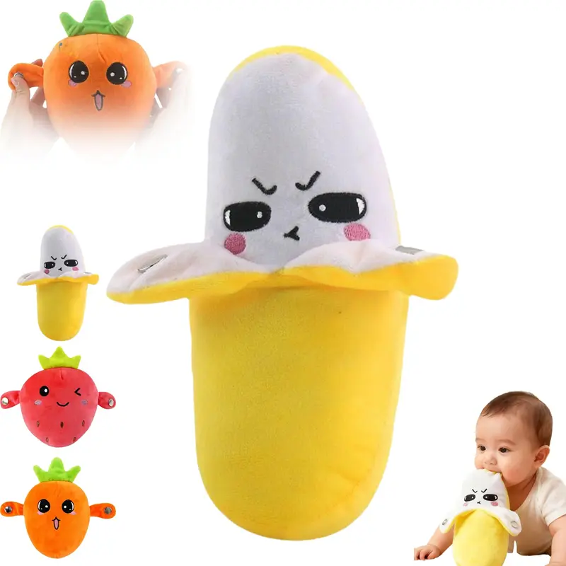Interactive Music Plush Toy Set – Banana, Strawberry & Carrot Electric Plush Toys for Parent-Child Interaction, Valentine’s Day & Easter Party Fun Gift for Kids