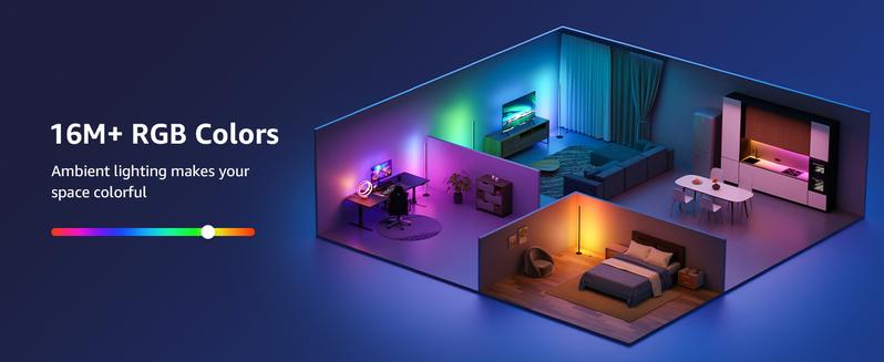 Lepro OE1 AI Smart Floor Lamp, LED RGBW Corner Lamps Compatible with Alexa