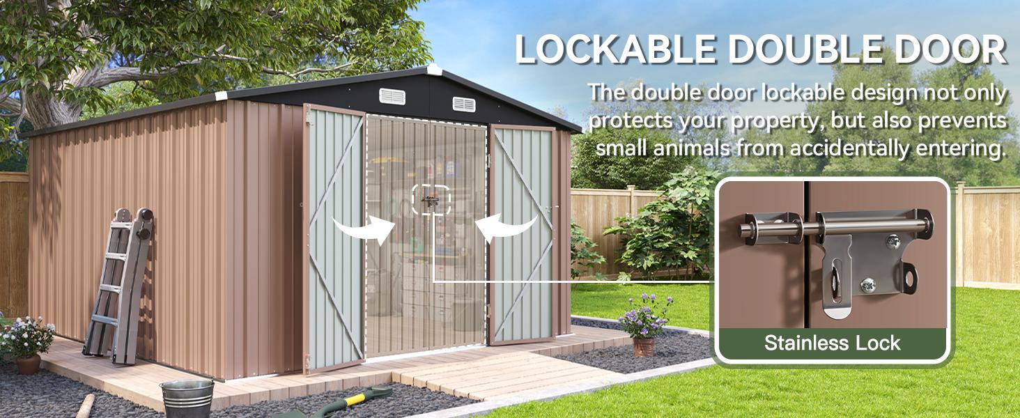 Aoxun Outdoor Metal Storage Shed , Lockable Door & Sloped Roof, Weather-Resistant Utility Shed for Garden, Patio & Backyard Astronaut Nebula Star Aoxun Outdoor Metal Storage Shed , Lockable Door & Sloped Roof, Weather-Resistant Utility Shed for Garden, Patio & Backyard Astronaut Nebula Star