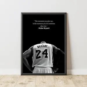 [UNFRAMED] Kobe Bryant Motivational Poster, Mamba Mentality Print, Inspirational Wall Art for Gym