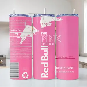 Red Bull Pink Edition Tumbler 20oz Skinny | Energy Drink Inspired Sublimation Design | Pink Aesthetic Tumbler Design | Gift For Him And Her