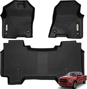 YITAMOTOR Custom Fit Floor Mats for 2019-2024 Dodge Ram 1500 Crew Cab (New Body), with 1st Row Bucket Seats, No Rear Under Seat Storage Box, Custom Fit Floor Liners 1st & 2nd Row