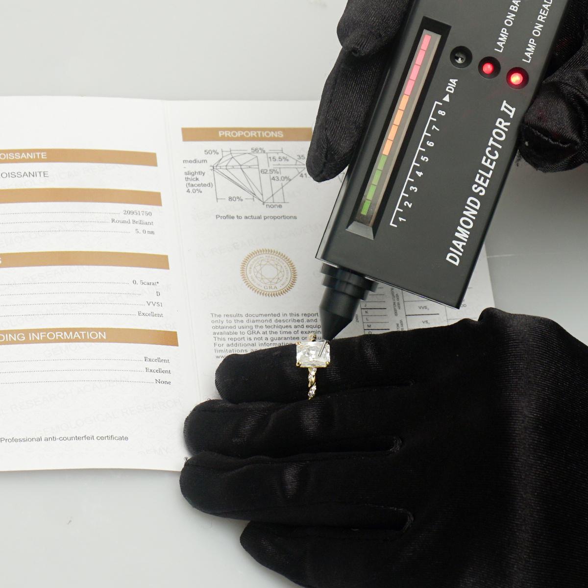 Delzzad 3ct Solitaire Twist Band Ring Radiant Synthetic Moissanite Ring Band In 925 Sterling Silver Christmas Gift