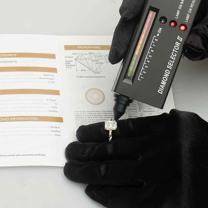 Delzzad 3ct Solitaire Twist Band Ring Radiant Synthetic Moissanite Ring Band In 925 Sterling Silver Christmas Gift