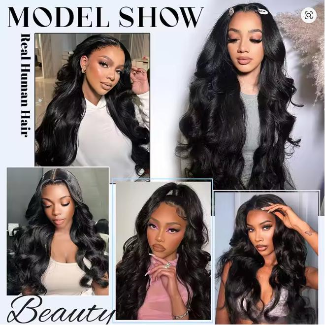 Bling Hair 180 Density Body Wave 13x6 HD Transparent Lace Front Human Hair Wigs For Women 13x4 360 Lace Frontal Brazilian Wigs Pre Plucke Gueless Wig