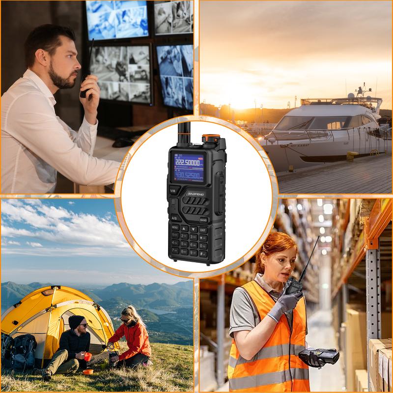 1/2PCS BAOFENG K5PLUS 10W Tri Band Ham Radio Handheld, Walkie Talkies Long Range High Power Two Way Radios with NOAA Weather Receiver Wireless Copy Frequency USB C Chargeing 999CH Rechargeable 2500mAh Battery Audio