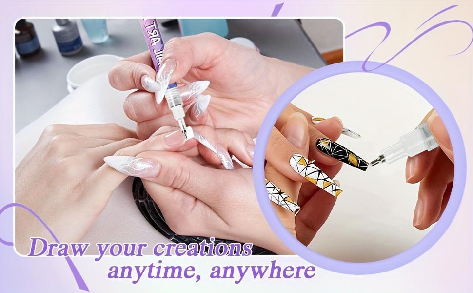 Suitable for professional nail Art pen set, 12-color acrylic paint pen, fast drying, precision 3D graffiti