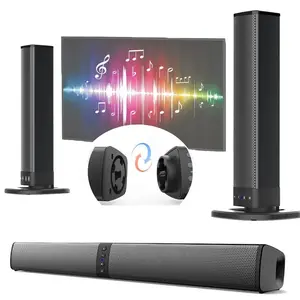 Dazone Sound Bar Surround Sound System, 2 in 1 Detachable Separable Soundbar Bass Speakers with Dual Subwoofer for Home TV Theater Audio Soundbar, AUX RCA TWS Connection
